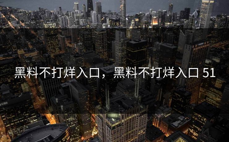 黑料不打烊入口，黑料不打烊入口 51